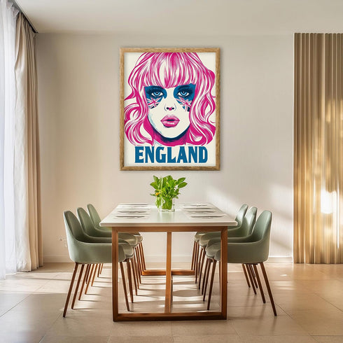 Posterizer 1 pcs-vibrant retro pop art inspired girl from England 1-Retro Art-Abstract & Modern Art-Decor for Home & Office- unframed wall art...