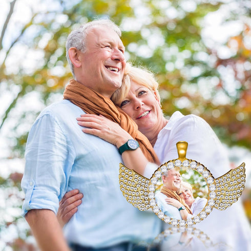 Hicarer 36 Pieces Rhinestone Wing Bezel Pendant Trays Clear Glass Cabochons Lobster Clasp Link Necklace Chain for DIY Jewelry Craft Wedding Bride ...