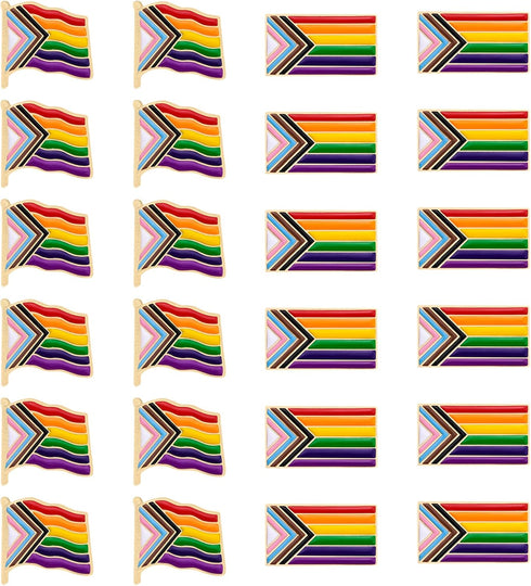 24 Pieces Gay Pride Pins Rainbow Flag LGBTQ Enamel Lapel Pin Brooches Decoration for Lesbian Transgender Gay Activities Clothes Bag Decor Birthday...