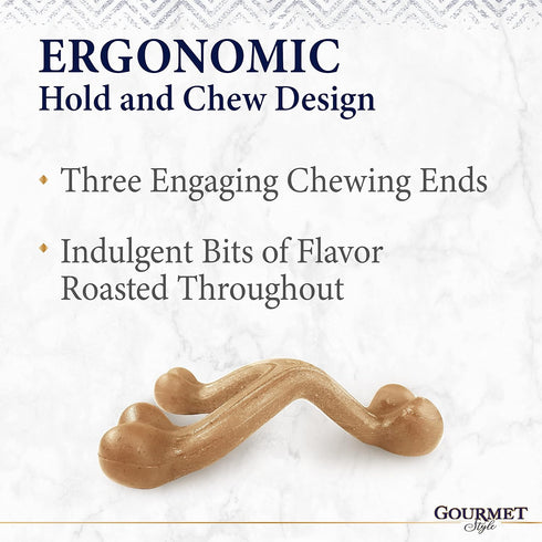 Nylabone Gourmet Style Strong Chew Wishbone Dog Chew Toy, Chicken Flavor, Small/Regular (1 Count)...