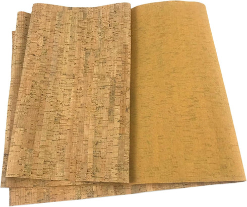 Thin Cork Fabric by The Yard Eco-Friendly Faux Leather Embellished Craft Fabric Sheet, 59 X 12.6 Inches for Earrings and Other HandCrafts DIY Proj...
