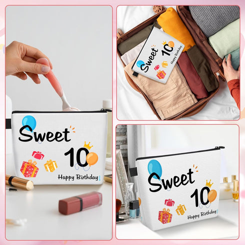 10th Birthday Gifts for Girls, Makeup Bag for Girls Daughter Sister, Sweet 10 Year Old Girl Birthday Gift Ideas, Cosmetic Bag with Girls Birthday ...