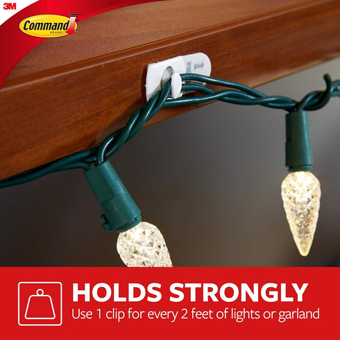 Command Small Decorating Clips, White, 20-Clips, 24-Strips, Decorate Damage-Free...