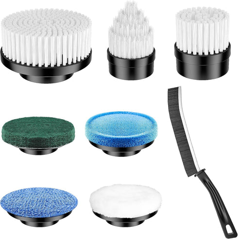 8pcs Electric Spin Scrubber Replacement Brush Heads, Extra Brushes Kit for Bathroom Floor Tile, Bathtub, Glass, Car, Kitchen Cleaning...