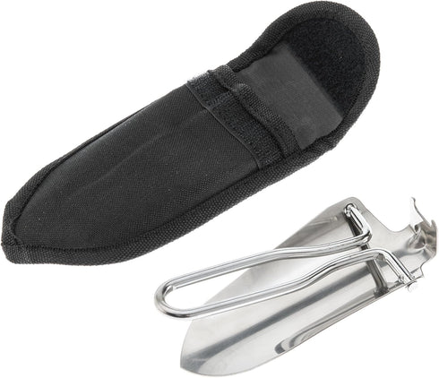 SE 8-7/8" Stainless Steel Mini Folding Trowel with Nylon Pouch - 5-5/8" Folded Length, Durable and Lightweight for Camping, Gardening, Outdoor Act...
