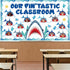 Shark Bulletin Board Kit Under The Sea Classroom Decorations Back to School DIY Photo Bulletin Board Set Ocean Theme Shark Paper Cutouts Decor for...