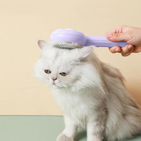Cat Brush for Shedding,Pet Grooming Self Cleaning Slicker Brush,Removes Mats,Tangles and Loose Hair,Shedding Brush for Short or Long Haired Cats D...