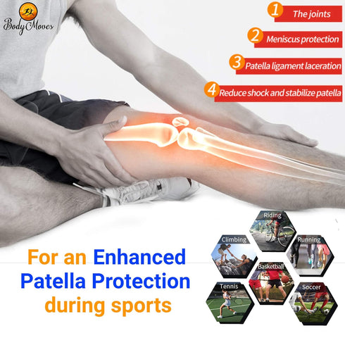 BodyMoves 2 Patella Stabilizers for men women plus hot and cold pack for joint pain prevention relief support stabilizer for weightlifting running...
