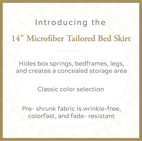Luxury Hotel Tailored Bed Skirt, Box Pleats, 14 Inch Drop, Twin, White...