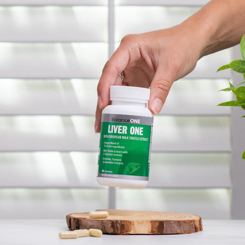 Balance ONE Liver Support Supplement with Milk Thistle Extract, Dandelion Root & Molybdenum – Natural Liver Cleanse, Repair & Detox for Men & Wome...