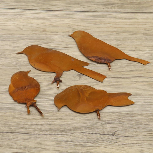 4Pcs Rusty Metal Birds Rusty Birds Decoration Simulation Metal Bird Figurine for Garden Ornaments Home Decor Silhouette Outdoor...