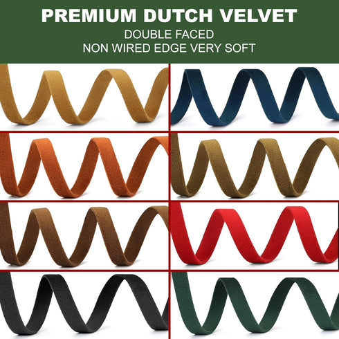 Dusty Blue Velvet Ribbon 1-1/2 Inch x 20Yd,Double Faced Premium Velvet Ribbon for Gift Wrapping Handmade Crafts Bow Making,Christmas and Wedding D...