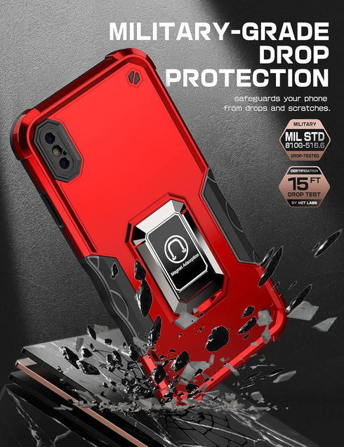 Case for iPhone Xs Max Case Kickstand Holder Built-in Magnetic Car Mount Shockproof Camera Protective Case for iPhone Xs Max Phone Case (Green)......