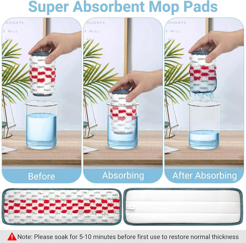 Reusable Mop Pads Compatible with Swiffer PowerMop (5 Pack), Microfiber Power Mop Refills Machine Washable Power Mop Pads Replacement 15.7 x 5.0 i...