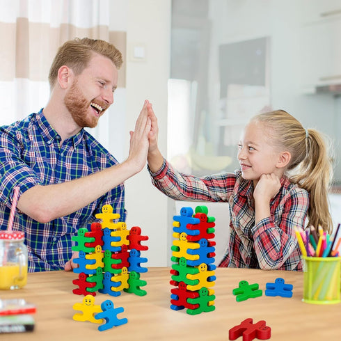Montessori Toys for 2 3 4 Year Old Boys Girls Gifts, 16pcs Wooden Building Blocks for Toddlers 1-3 Year Old, Stacking Blocks Sensory Toys for Kids...