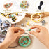 BB Beadthoven 28pcs Silicone Beadable O Ring Bead for Keychain 65mm Round Silicone Loop with 2 Hole Summer Sunflower Silicone Focal Frame Pendant ...