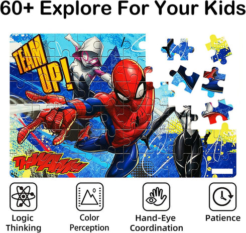 NEILDEN Puzzles for Kids 60 Piece Children Puzzles for Kids Ages 4-6 Jigsaw Puzzles for Kids Learning Educational Puzzles for Girls and Boys...