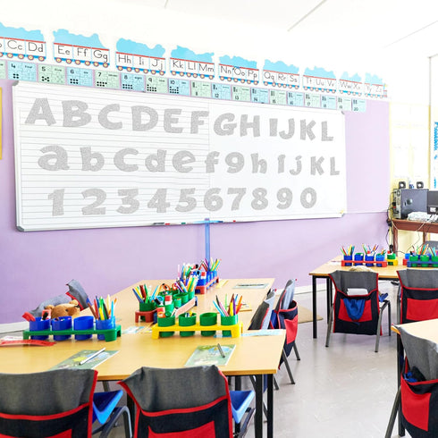 72 Pcs 4 Inch Glitter Bulletin Board Letters Chalkboard Classroom Letters Poster Cut out Letters for Bulletin Boards with Adhesive Dot Alphabet 0-...