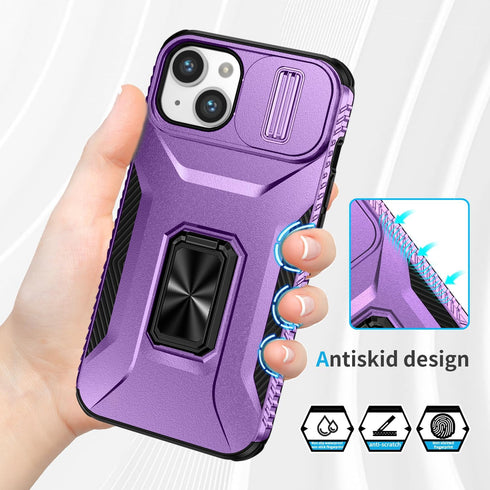 Hitaoyou Compatible with iPhone 13 Case, iPhone 13 Case with Camera Cover & Kickstand Military Grade Shockproof Heavy Duty Protective with Magneti...