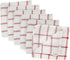 DII Scrubber Dishcloths Collection Windowpane Dishrag Set, 12x12, White/Red Stripe, 6 Piece...