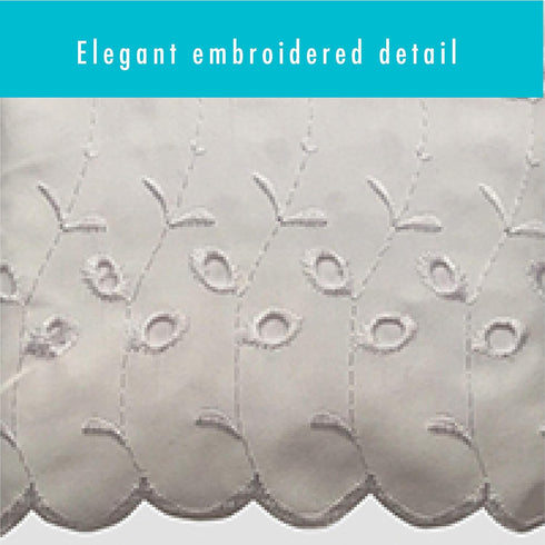 FRESH IDEAS Ruffled Bed Pillow Shams with Embroidered Eyelet Detail, King, Ivory, 2-Pack...
