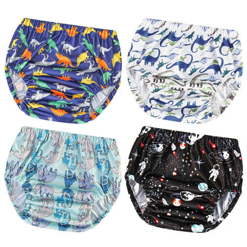 Joyo roy 4Pcs Plastic Underwear for Potty Training Plastic Pants 3T Cloth Diaper Cover Rubber Pants for Toddlers Rubber Training Pants for Toddler...