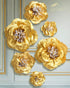 Letjolt Paper Flowers Decorations for Wall Artificial 3D Flowers Home Decor Backdrop Golden Wedding Garlands Baby Shower Decor Bridal Shower (Gold...