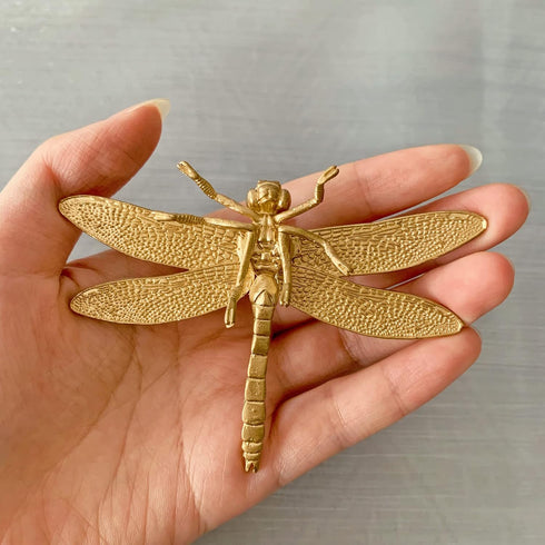 Gold Dragonfly Sculpture Solid Metal Insect Ornament Mini Insect Figurine for Home Office Garden Desktop Decor (Dragonfly)...
