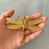 Gold Dragonfly Sculpture Solid Metal Insect Ornament Mini Insect Figurine for Home Office Garden Desktop Decor (Dragonfly)...