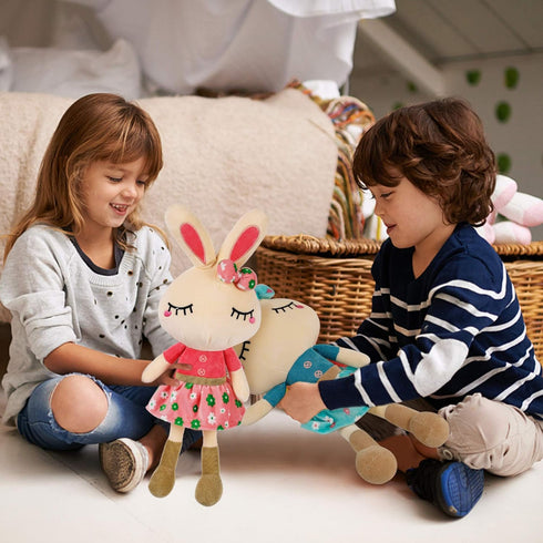 Set of 2 Easter Plush Bunny Rabbit, 18.3 in Doll Rabbit Stuffed Animal Huggable Rabbit Christmas Easter Girls' Gift Room Decorations, Pink & Blue...