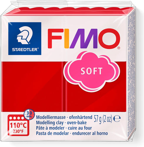 STAEDTLER 8020-2 P Christmas Red FIMO Soft modelling clay, oven hardening, 57 g, 57g...