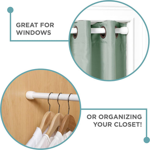 Zenna Home Rustproof Adjustable Tension Shower Curtain Rod for Small Tubs and Showers, 30 to 43 Inches, Stall Sized Shower Rod, No Drilling, Alumi...