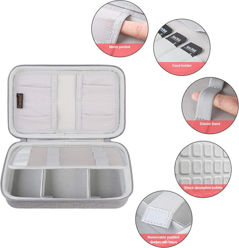 Canboc Hard Electronic Organizer Travel Case Electronics Accessories Cable Gadget Wire Storage Bag Double Layer Shockproof Box for Charger, Cord, ...