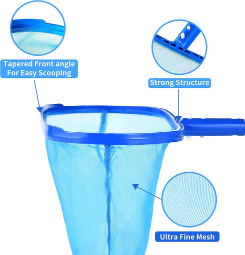 Pool Skimmer - Pool Net, Pool Skimmer Net with Solid Plastic Frame, Skimmer Net with Fine Mesh...