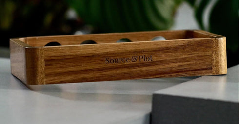 Source & Plot - Plant Propagation Station - Acacia Wood Stand 4 Glass Test Tube Hydroponic Tabletop Rooting Terrarium Planter Rack Home and Office...