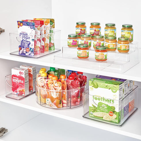 iDesign Recycled Plastic Cabinet and Pantry Storage Bin with Integrated Handles – 10” x 8” x 5”, Clear Bin...