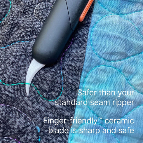 Slice 10596 Safety Seam Ripper With Manual Retraction, Safety Blade, Ambidextrous Tool, Replaceable Blade Lasts up to 11x Longer Than Metal - 1 Pi...