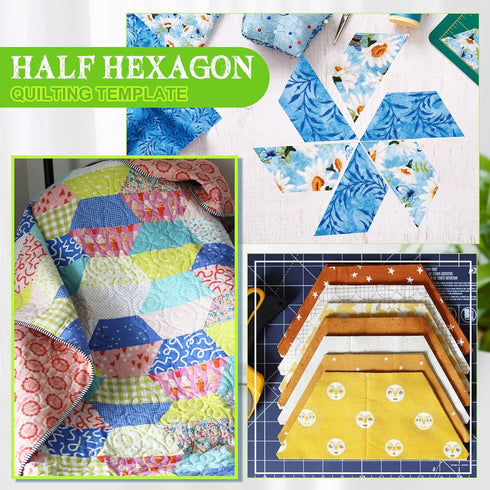 8 Pcs Half Hexagon Quilting Rulers Acrylic Quilting Templates for Quilting 1-7 Inch Quilt Template Ruler with 1/4 Inch Seam Allowance Quilt Suppli...