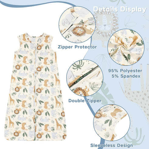 DaysU Baby Sleep Sack 18-24 Months Stretchy, Baby Unisex Wearable Blanket 2-Way Zipper TOG 0.5, Breathable Lightweight Baby Sleeping Bag 1 Pack, T...