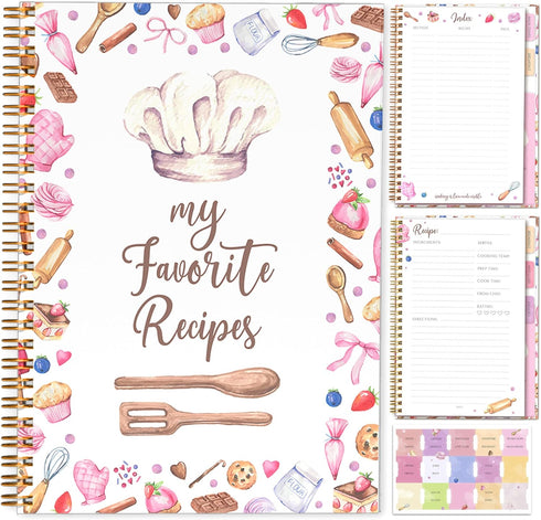 Recipe Book to Write in Your Own Recipes , 7"x10" Blank Recipe Book , Durable Hardcover Family Recipe Book , Recipe Book For Own Recipes , Recipe ...