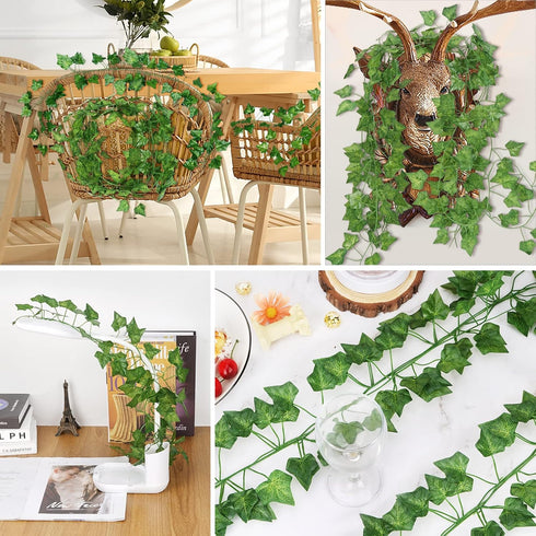 12 Pack 86 FT Artificial Ivy Garland, Fake Ivy Leaf Plants Vine Greenery Garland Home Kitchen Balcony Garden Office Wedding Wall Decor...