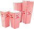 GSM Brands Popcorn Containers Boxes (100 Pack) - Striped White and Red Paper - for Home Movie Theater...