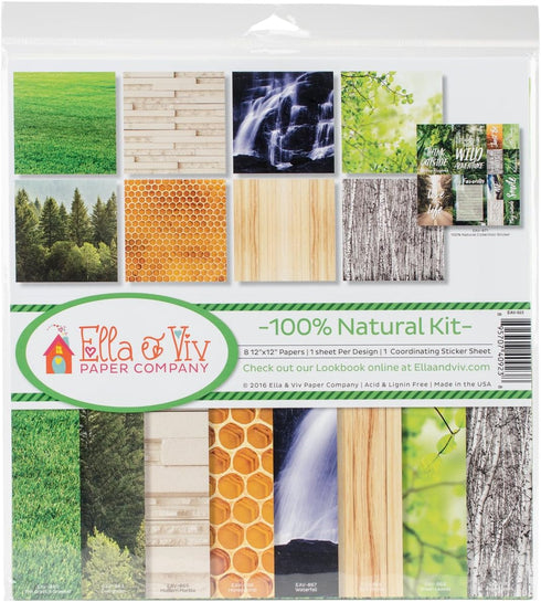 Ella & Viv by Reminisce EAV-923 Ella & Viv 100% Natural Scrapbook Collection Kit, 12x12 inches, Multicolor...