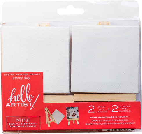 Hello, Artist! Party Pack Mini Canvas with Easel, 4 Pieces, None...