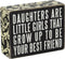 Primitives by Kathy 21515 Floral-Trimmed Box Sign, 5 x 4-Inches, Daughters are...