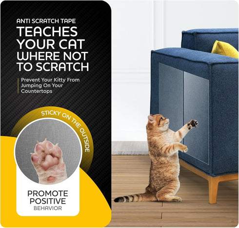 10-Pack Furniture Protectors From Cats Scratch, Couch Protector for Cats, Anti Cat Scratch Furniture Protector, Couch Guard for Cats - Sofa Corner...