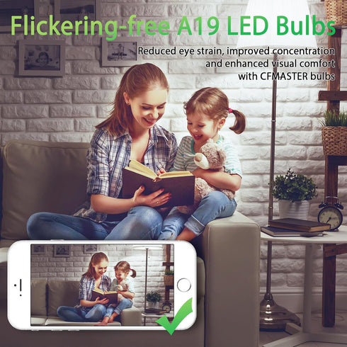 A19 LED Light Bulbs 100W Equivalent, 1500 Lumens Daylight White 5000K, E26 Standard Base A19 Lightbulbs, Non-Dimmable 15W High Bright LED Bulb, ET...