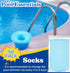 50 Pack Pool Skimmer Socks,Blue Pool Filter Socks for Skimmer Basket for Above Ground and Inground Pool Fine Mesh Screen Pool Skimmer Scum Socks S...