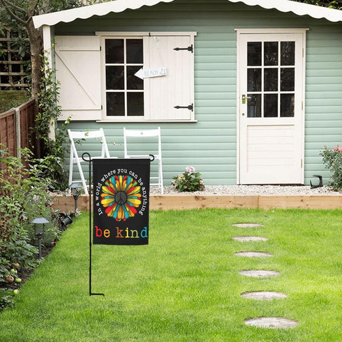 In A World Where You Can Be Anything Be Kind Garden Flag 12 X 18 In Peace Outdoor Floral Mini Yard Flag House Flags Double-Sided Farmhouse Sign Fo...