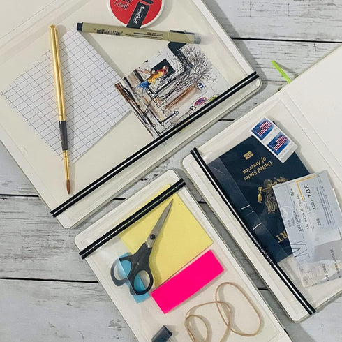 Handbook Journal Co. Artist Watercolor Sketchbook 3.5 x 8.25 Inches (2-Pack) 95lb / 200 GSM, Pocket Panorama, Hardcover w/Pocket...